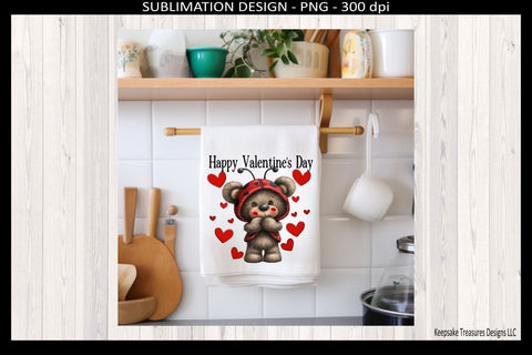 Happy Valentine's Day Teddy Bear Printable Sublimation Png Design Digital Download Sublimation Keepsake Treasures Designs LLC. 