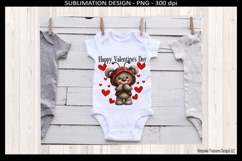 Happy Valentine's Day Teddy Bear Printable Sublimation Png Design Digital Download Sublimation Keepsake Treasures Designs LLC. 