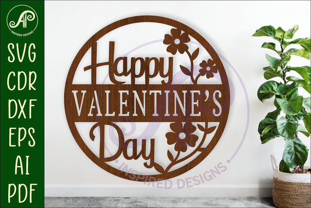 Happy Valentines day wall sign, SVG file. SVG APInspireddesigns 