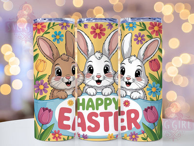 Happy Whimsical Easter Bunny Tumbler, Happy Bunny Tumbler, Cute Bunny Wrap, Whimsical Easter Wrap, Spring Bunny Wrap, Sublimation Design, Trendy Gift Idea Sublimation SvggirlplusArt 