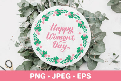 Happy Womens Day round wreath sublimation design Sublimation LaBelezoka 
