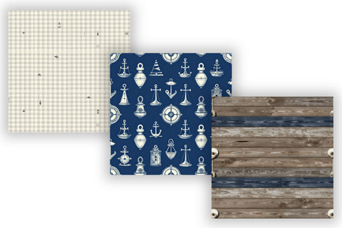 Harbor Digital Paper Pack, Coastal Port Seamless Patterns, Docks, Buoys & Nautical Printable Crafts Digital Pattern FloridPrintables 