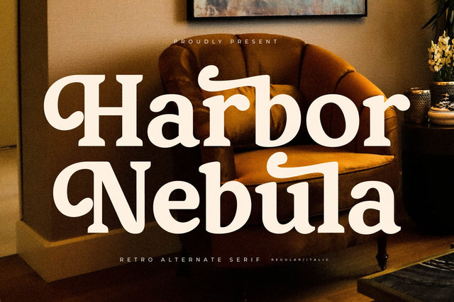 Harbor Nebula - Retro Alternate Serif Font Letterena Studios 