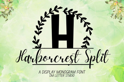 Harborcrest Split Monogram Font Font Dm Letter Studio 