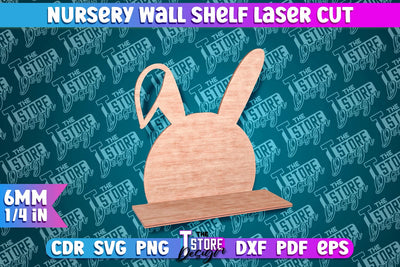 Hare Nursery Wall Shelf Laser Cut | Laser Cut Design SVG The T Store Design 