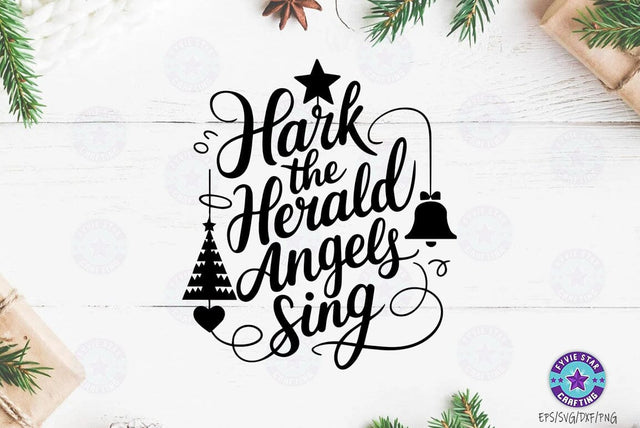 Hark the herald angels sing, Christmas Quote SVG Design, Christmas Sublimation T-shirt SVG FiveStarCrafting 