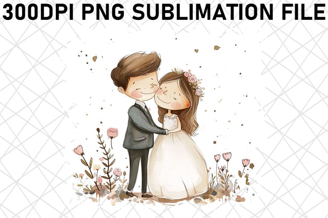Harmonious Hearts: Bride & Groom Sublimation Graphics Sublimation afrosvg 