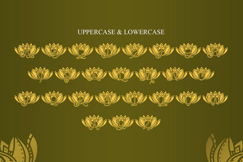 Harmony Lotus Mandala Monogram Font Dm Letter Studio 