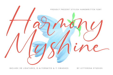 Harmony Myshine - Stylish Handwritten Font Font Letterena Studios 