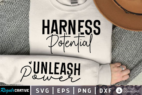 Harness Potential Sleeve SVG Design, Inspirational sleeve SVG, Motivational Sleeve SVG, Positive Sleeve SVG SVG Regulrcrative 