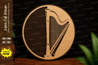Harp Circle Laser Cut SVG Design SVG Regulrcrative 
