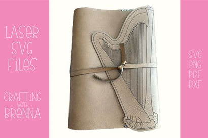 Harp Journal Cover Laser SVG File SVG Crafting With Brenna 
