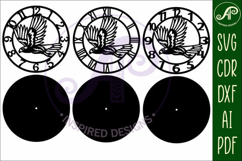 Harris hawk clock wall clock laser cut files SVG APInspireddesigns 