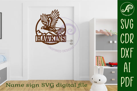 Harris Hawk name sign svg laser SVG APInspireddesigns 