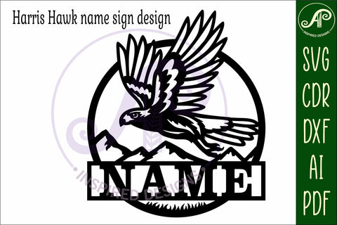 Harris Hawk name sign svg laser SVG APInspireddesigns 