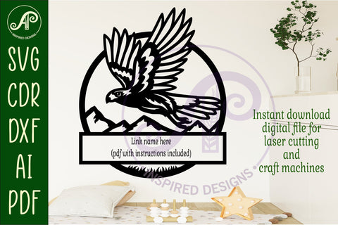 Harris Hawk name sign svg laser SVG APInspireddesigns 