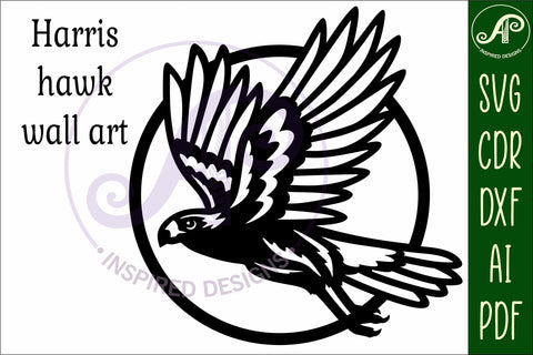 Harris hawk wall sign svg laser cut design SVG APInspireddesigns 