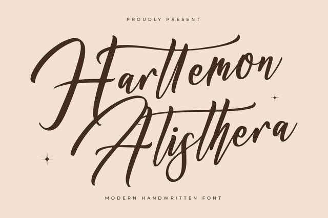Harttemon Alisthera - Modern Handwritten Font Font Letterena Studios 