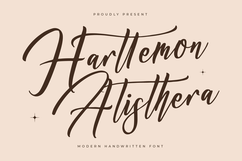 Harttemon Alisthera - Modern Handwritten Font Font Letterena Studios 