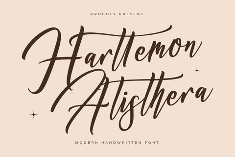 Harttemon Alisthera - Modern Handwritten Font Font Letterena Studios 
