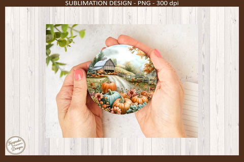Harvest Blessing Farm Coaster Png Template, Fall Round Coasters Sublimation Design, Thanksgiving Decor, Rustic Home Gift Sublimation Keepsake Treasures Designs LLC. 