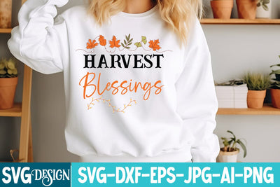 Harvest Blessings SVG Design,Harvest Blessings Design,Thanksgiving SVG Bundle , Funny Fall SVG Bundle Quotes,Funyny Farmhouse Fall SVG Bundle SVG BlackCatsMedia 