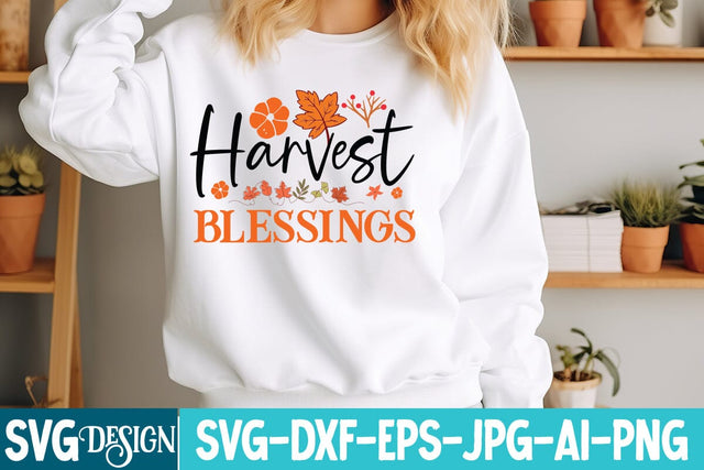 Harvest Blessings SVG Design,Harvest Blessings Sublimation,Fall Harvest SVG Design SVG BlackCatsMedia 