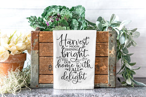 Harvest Fall Decor SVG - Harvest Moon Shining Bright. Fill Our Home With Fall Delight SVG Pickled Thistle Creative 