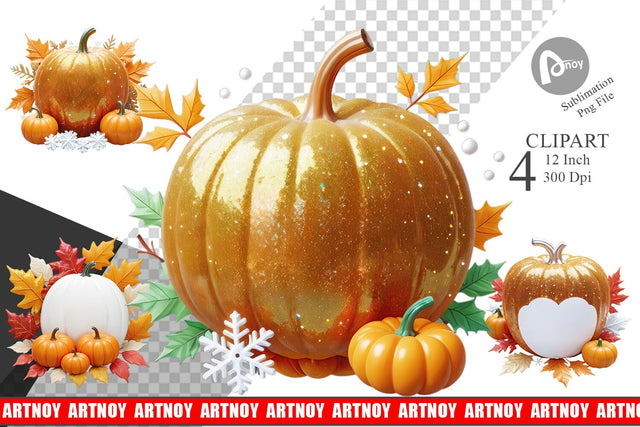 Harvest Pumpkin Clipart Sublimation artnoy 