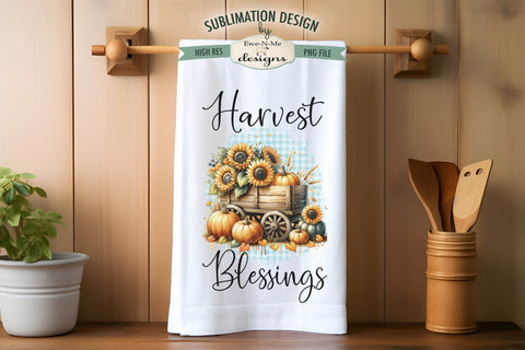 Harvest Pumpkin Wagons | Kitchen Towel Sublimation Design Sublimation Ewe-N-Me Designs 