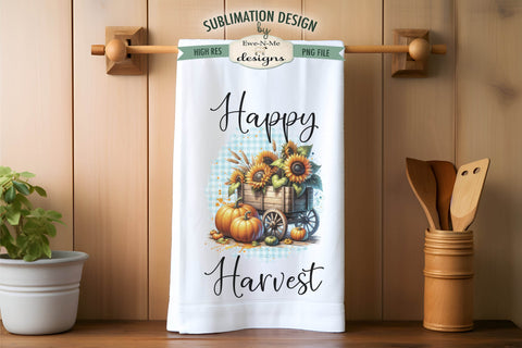 Harvest Pumpkin Wagons | Kitchen Towel Sublimation Design Sublimation Ewe-N-Me Designs 