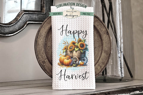 Harvest Pumpkin Wagons | Kitchen Towel Sublimation Design Sublimation Ewe-N-Me Designs 