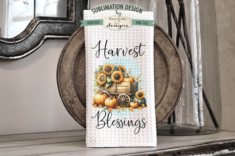 Harvest Pumpkin Wagons | Kitchen Towel Sublimation Design Sublimation Ewe-N-Me Designs 