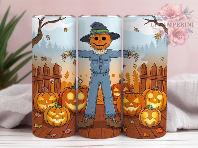 Harvest Scarecrow Fall Tumbler Wrap, Fall Tumbler Design, 20oz Sublimation, Autumn Scarecrow Cup, Harvest Mug Wrap, Cute Fall Drinkware, Thanksgiving Tumbler Sublimation Li Zamperini 