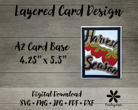Harvest Season 3D Layered Greeting Card SVG Cut File 3D Paper Flowingcreek 