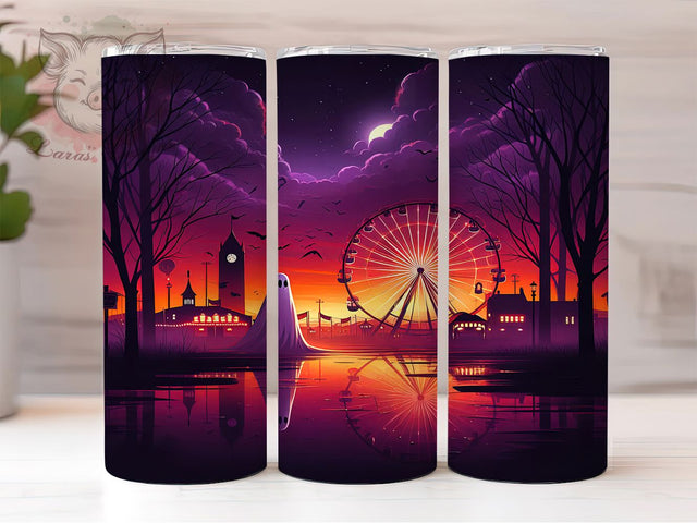 Haunted Carnival Gothic Halloween Tumbler, Gothic Halloween Wrap, Spooky Fair Sublimation, Dark Circus Tumbler, 20oz Halloween Design, Creepy Carnival Art, Horror Theme Drinkware Sublimation Lara' s Designs 