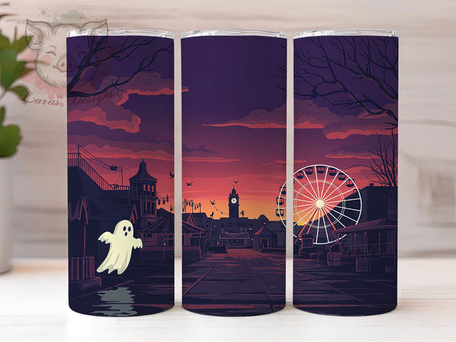 Haunted Carnival Gothic Halloween Tumbler, Gothic Halloween Wrap, Spooky Fair Sublimation, Dark Circus Tumbler, 20oz Halloween Design, Creepy Carnival Art, Horror Theme Drinkware Sublimation Lara' s Designs 