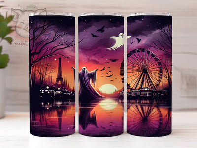 Haunted Carnival Gothic Halloween Tumbler, Gothic Halloween Wrap, Spooky Fair Sublimation, Dark Circus Tumbler, 20oz Halloween Design, Creepy Carnival Art, Horror Theme Drinkware Sublimation Lara' s Designs 