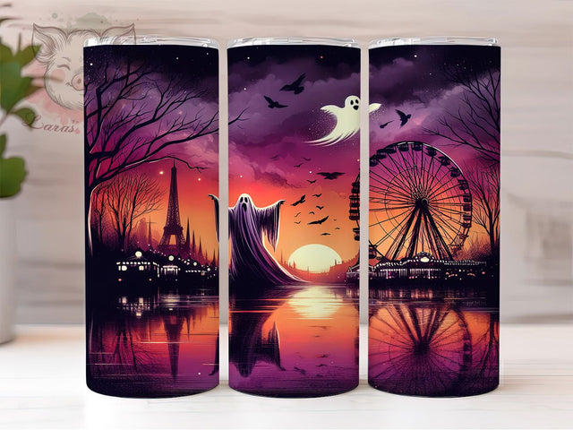 Haunted Carnival Gothic Halloween Tumbler, Gothic Halloween Wrap, Spooky Fair Sublimation, Dark Circus Tumbler, 20oz Halloween Design, Creepy Carnival Art, Horror Theme Drinkware Sublimation Lara' s Designs 