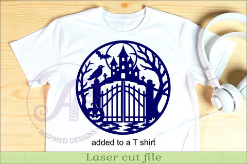 Haunted Garden Gate Halloween Wall Sign SVG, Gothic Laser SVG APInspireddesigns 