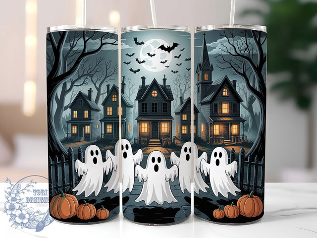 Haunted Ghost Halloween Tumbler Wrap, Spooky Horror Wrap, 20Oz Sublimation Cup, Haunted Spirit Drinkware, Creepy Halloween Design, Scary Ghost Tumbler, Paranormal Theme Wrap Sublimation ToriDesigns 