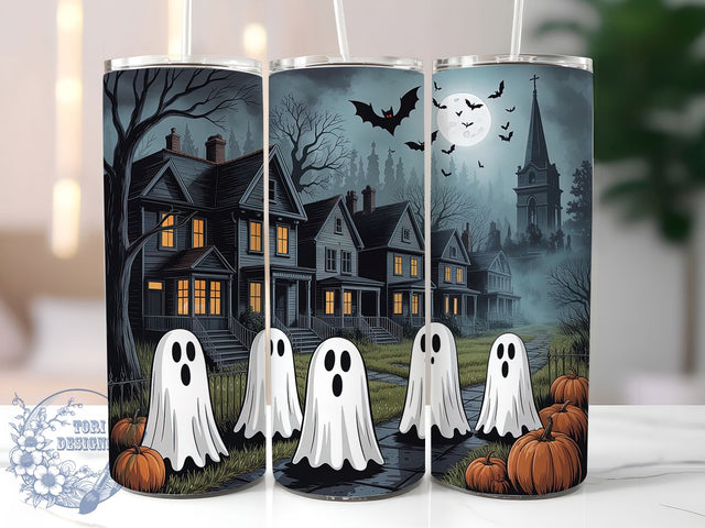 Haunted Ghost Halloween Tumbler Wrap, Spooky Horror Wrap, 20Oz Sublimation Cup, Haunted Spirit Drinkware, Creepy Halloween Design, Scary Ghost Tumbler, Paranormal Theme Wrap Sublimation ToriDesigns 