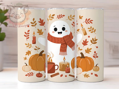 Haunted Ghost Pumpkin Halloween Tumbler, Halloween Wrap, Spooky Design, 20Oz Tumbler, Sublimation Design, Haunted Theme, Trick or Treat Sublimation Lara' s Designs 