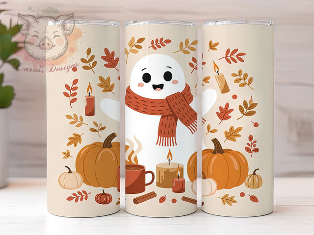 Haunted Ghost Pumpkin Halloween Tumbler, Halloween Wrap, Spooky Design, 20Oz Tumbler, Sublimation Design, Haunted Theme, Trick or Treat Sublimation Lara' s Designs 