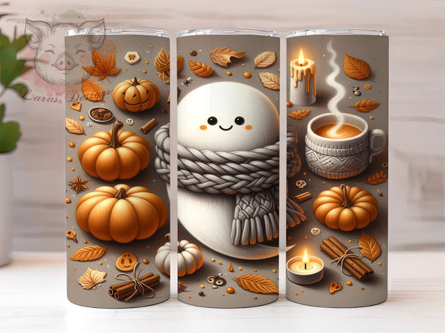 Haunted Ghost Pumpkin Halloween Tumbler, Halloween Wrap, Spooky Design, 20Oz Tumbler, Sublimation Design, Haunted Theme, Trick or Treat Sublimation Lara' s Designs 