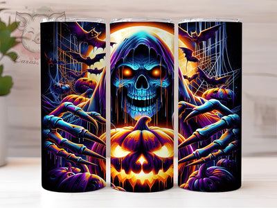 Haunted Ghost Spooky Pumpkin Halloween Tumbler, Ghost Halloween Wrap, Spooky Pumpkin Design, 20Oz Skinny Tumbler, Halloween Ghost Sublimation, Creepy Cute Drinkware, Haunted Fall Tumbler Sublimation Lara' s Designs 