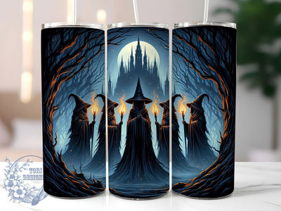 Haunted Ghost Witches Tumbler Wrap, Witch Tumbler Wrap, 20Oz Skinny Tumbler Wrap, Halloween Witch Sublimation, Spooky Ghost Tumbler, Gothic Witch Drinkware, Haunted Season Tumbler Sublimation ToriDesigns 