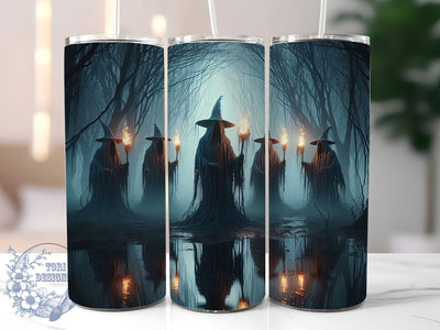 Haunted Ghost Witches Tumbler Wrap, Witch Tumbler Wrap, 20Oz Skinny Tumbler Wrap, Halloween Witch Sublimation, Spooky Ghost Tumbler, Gothic Witch Drinkware, Haunted Season Tumbler Sublimation ToriDesigns 