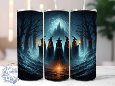 Haunted Ghost Witches Tumbler Wrap, Witch Tumbler Wrap, 20Oz Skinny Tumbler Wrap, Halloween Witch Sublimation, Spooky Ghost Tumbler, Gothic Witch Drinkware, Haunted Season Tumbler Sublimation ToriDesigns 