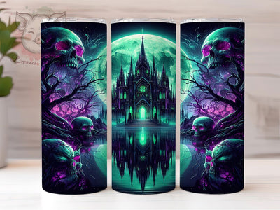 Haunted Gothic Graveyard Crypt Halloween Tumbler, Halloween Graveyard Wrap, Spooky Crypt Design, 20Oz Skinny Tumbler, Haunted Sublimation Wrap, Gothic Halloween Drinkware, Creepy Graveyard Tumbler Sublimation Lara' s Designs 